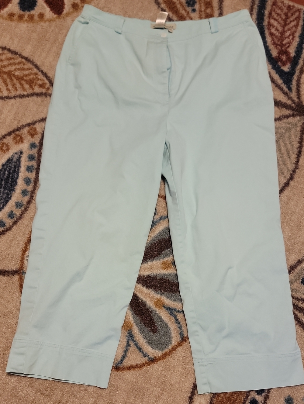 david brooks Light Aqua Cropped Trousers
